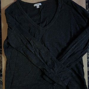 Cotton gray long sleeve top, Standard James Perse
